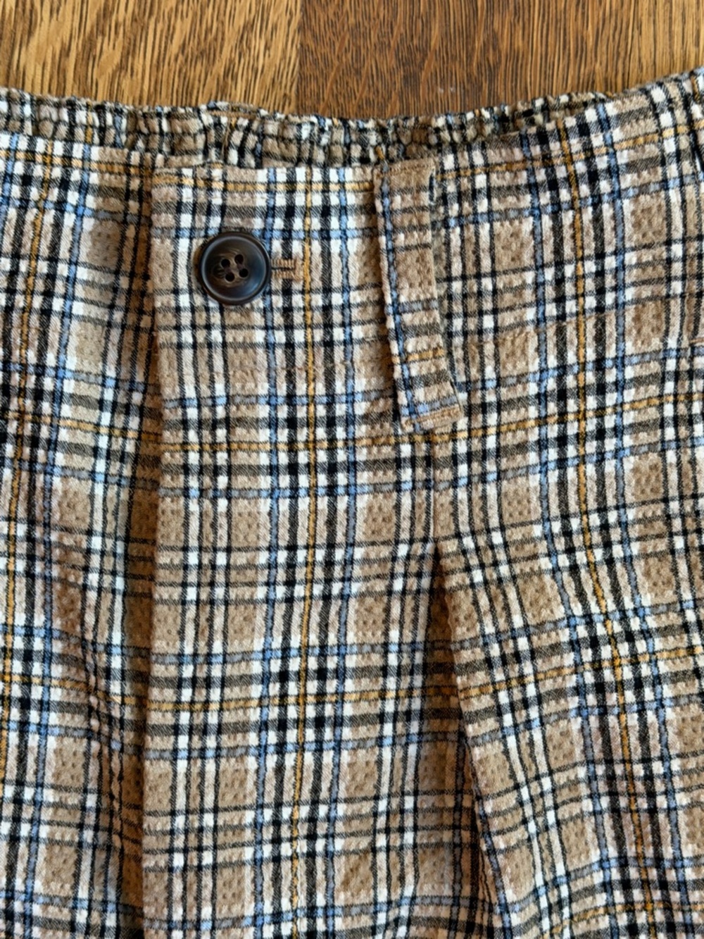 NWOT Madewell The Neale Seersucker Short - Tan and Blue Plaid - Size 0 - Picture 6 of 10